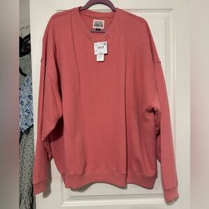 American Eagle Outfitters Coral Crewneck Lived In Sweater